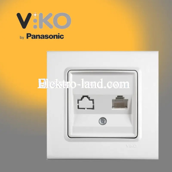 Розетка компьютерная одинарная белая VIKO LINNERA 